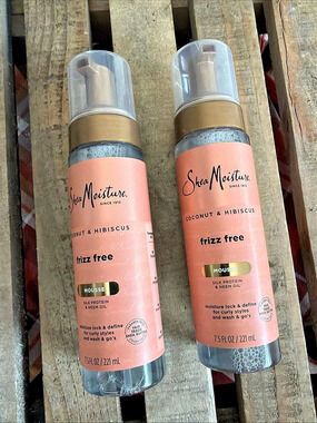 SheaMoisture Coconut & Hibiscus Frizz-Free Curl Mousse Hair Mousse Set of 2 NWT